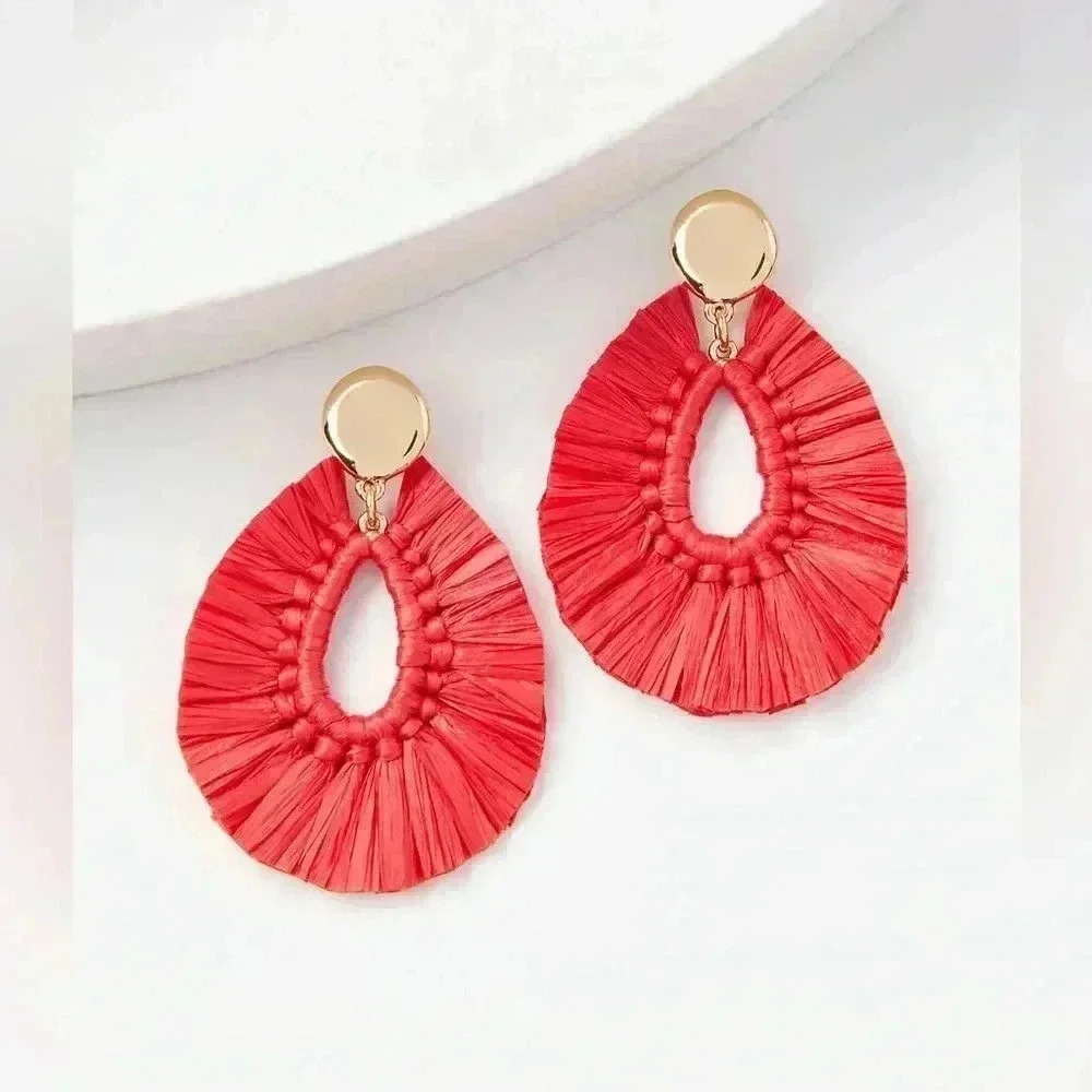 LOFT Raffia Teardrop Earrings